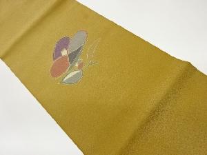 金彩銀通し椿模様織出し名古屋帯